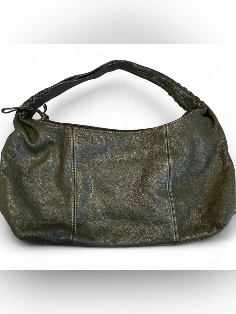 Tiganello Genuine Pebbled leather Hobo Shoulder Bag